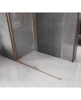 Sprchovacie kúty MEXEN/S - Velár sprchovací kút 140 x 75, transparent, kartáčovaná meď 871-140-075-01-65