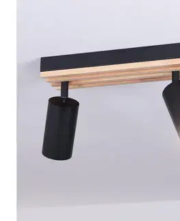 Svietidlá BRILAGI - Bodové svietidlo SELE WOOD ACOUSTIC 2xGU10/30W/230V čierna/drevo WO-OEM-25CF-B02-BK