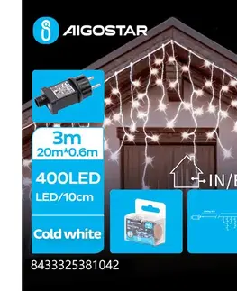 LED osvetlenie  B.V.  - LED vonkajšia reťaz 400xLED/8 funkcií 23x0,6m IP44 studená biela B103031QF