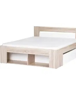 Dvojlôžkové postele Posteľ 160 Nočný stolík 2 ks 2SMilo 09 Dub Sonoma 3D/B
