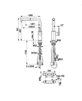Kuchynské drezy KFA KFA - Batéria drezová výsuvná s filtráciou, inox 6623-112-22