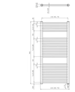 Radiátory do kúpeľne AQUALINE - DIRECT-E elektrické vykurovacie teleso, rovné, 450x960 300 W, čierna ILE94TB