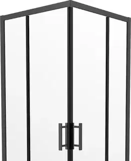 Vane MEXEN/S - Rio sprchovací kút 80 x 80, transparent, čierna + vanička vrátane sifónu 860-080-080-70-00-4070B