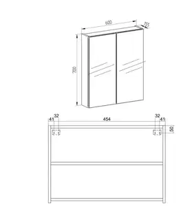 Kúpeľňový nábytok Mereo Kúpeľňová galerka 60 cm, zrkadlová skrinka, dub Riviera CN716GRN