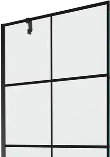 Sprchové dvere MEXEN/S - Next vaňová zástena FIX 90x150, čierny dekor, čierna 895-090-000-00-77-70
