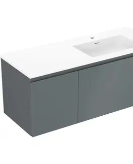 Kúpeľňový nábytok MEXEN/S - Orio kúpeľňová skrinka 120 cm s umývadlom Otis pravá, 1S, 1D, grafit mat/biela mat 91A13-12047-3-BBFF66-W18P01