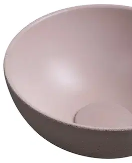 Umývadlá SAPHO - MINOR betónové umývadlo na dosku, priemer 26cm, ružová mat MR26021
