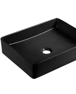 Umývadlá Laveo - Kvadrato - keramické umývadlo na dosku 47x36, čierna mat VUK_B247