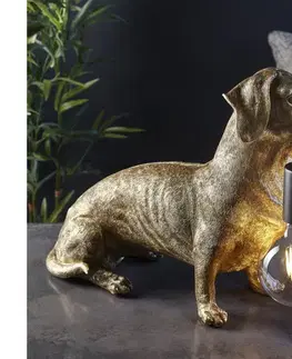 Lampy Endon 101187 - Stolná lampa DACHSHUND 1xE27/10W/230V zlatá 101187