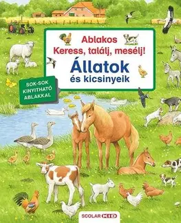 Leporelá, krabičky, puzzle knihy Ablakos Keress, találj, mesélj! Állatok és kicsinyeik - Susanne Gernhäuser