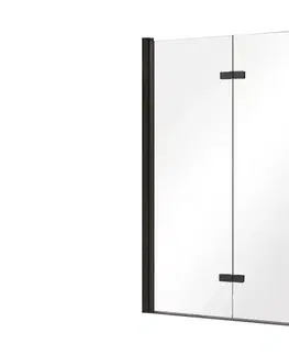 Sprchové dvere BESCO - Vaňová zástena LUMIX BLACK - FARBA rámu - Čierna matná, Rozmer A - 100 cm, Smer zatvárania - Univerzálny Ľavé / Pravé, Výplň - Číre bezpečnostné sklo - 6 mm BCLUMBL100BC