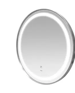 Kúpeľňové zrkadlá Mereo Zrcadlo kulaté pr. 800 mm, LED osvetlenie, pískované medzikruží CN168S