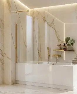 Vaňové zásteny REA - Paraván vaňový Travis Gold Brush 80 REA-W0551