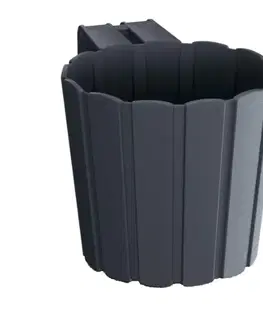 Kvetináče a truhlíky NABBI DDEZ150 plastový balkónový kvetináč 14,4 cm antracit