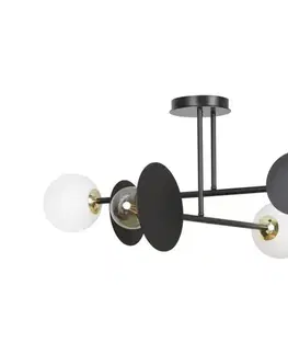 Svietidlá EMIBIG Luster na tyči MINERVA 2xE27/15W + 2xE14/10W/230V čierna 612/4