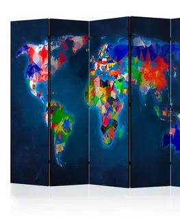 Paravány Paraván Colorful map Dekorhome