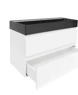 Kúpeľňový nábytok Kúpeľňová skrinka s umývadlom SAT B-Way 99x50x45 cm biela lesk BWAY2100WU2BB BWAY2100WU2BB