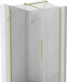 Sprchovacie kúty MEXEN/S - Velár sprchovací kút 120 x 110, transparent, zlatá kartáčovaná 871-120-110-01-55