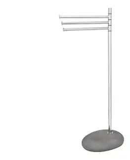 Svietidlá WENKO 19493100 - Stojan na uteráky PEBBLE STONE 38x84 cm lesklý chróm/šedý 19493100