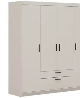 Šatníkové skrine Skriňa Elena 4D 2S pieskovo béžová