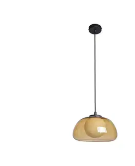 Svietidlá  PND-54637-1-BK-YLL-Závesný luster na lane AINALE 1xG9/7W/230V čierna/dymová hnedá PND-54637-1-BK-YLL