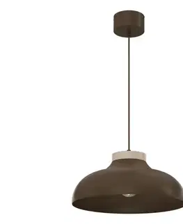 Svietidlá  Závesný luster na lanku BASCA 1xE27/15W/230V hnedá/béžová 8487A
