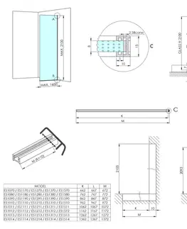 Sprchové dvere POLYSAN - ARCHITEX CHROM sprchová zástena 1162 sklo Flute AXC120FL