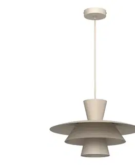 Svietidlá  Závesný luster na lanku PLATO 1xE27/15W/230V béžový 4490