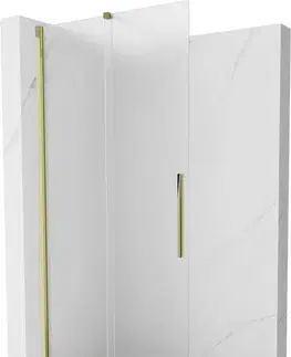 Sprchové dvere MEXEN/S - Velar Sprchová zástena posuvná Walk-in 75 x 200, dekor 8 mm, zlato 871-075-000-33-50