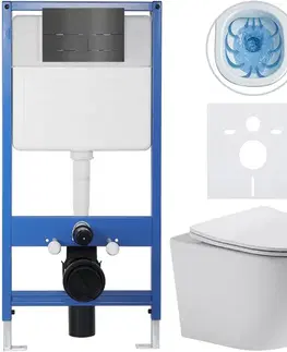 Záchody CERANO - Kompletný WC set Profi/Cesso - biela lesklá - WC tlačidlo Line/Tmavosivá - predstenová inštalácia - 49x36 CER-8050BD84271