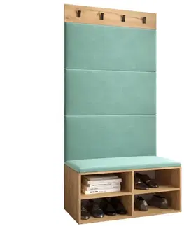 Spálňové šatníkové skrine Predsieňový nábytok Miro dub craft panel mätový