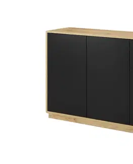 Komody a skrinky Komoda ARTON 43 taurus/čierny mat