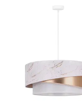 Svietidlá  - Luster na lanku KOBO 1xE27/15W/230V pr. 45 cm biela/rosegold 600194