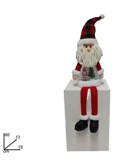 Vianočné dekorácie MAKRO - Sediaca vianočná postavička, 60 cm, LED 3 druhy
