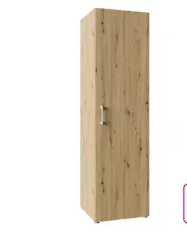 Šatníkové skrine KONDELA Romer New Typ 2 1D vešiaková skriňa dub artisan