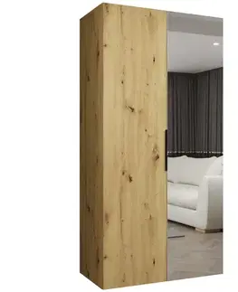 Šatníkové skrine Skriňa Marbella II 100 artisan čierna