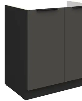 Kuchynské skrinky stojace Kuchynská skrinka Aria-Gr/Bl Anti Fingerprint 80zl 2f Bb