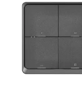 LED osvetlenie  Vypínač 4-tlačidlový GoSmart 1xCR2430 Tuya čierna H5016