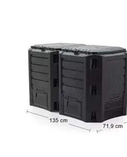 Kompostéry NABBI IKLM800C záhradný kompostér 800 l čierna