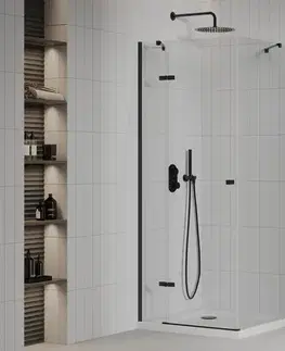 Vane MEXEN/S - Roma sprchovací kút 70x70, transparent, čierna + biela vanička so sifónom 854-070-070-70-00-4010B