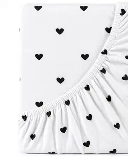 Plachty 4Home jersey prestieradlo Srdiečka, 180 x 200 cm