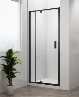 Sprchovacie kúty POLYSAN - EASY BLACK otočné sprchové dvere 880-1020, číre sklo EL1715B