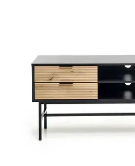 TV stolíky HALMAR Murano RTV-1 tv stolík čierna / dub artisan
