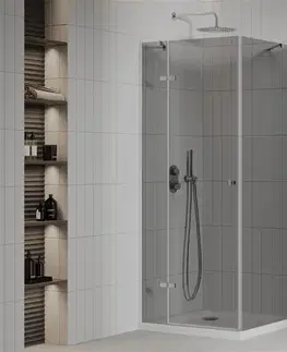 Vane MEXEN/S - Roma sprchovací kút 100x100, grafit, chróm + biela vanička so sifónom 854-100-100-01-40-4010