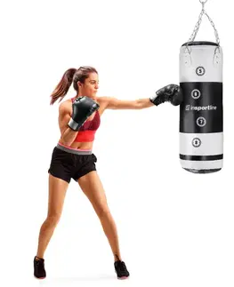 Boxovacie vrecia a hrušky Boxovacie vrece inSPORTline Robkin 90x35cm čierno-biela