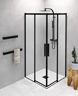 Sprchové dvere POLYSAN - ALTIS BLACK štvorcová sprchová zástena 1000x1000 rohový vstup, číre sklo AL1512BAL1512B