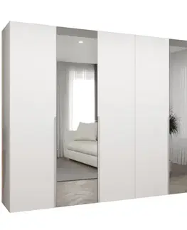 Šatníkové skrine Skriňa Alicante II 300 biela/strieborný
