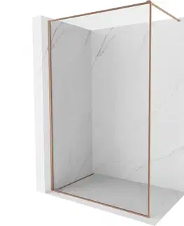 Sprchové dvere MEXEN/S - Kyoto-F Sprchová zástena WALK-IN s rámom 60 x 202, transparent 8 mm, meď kartáčovaná 800-060-104-65-00