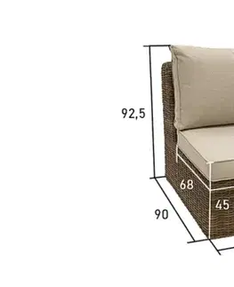 Záhradné stoličky a kreslá DEOKORK Ratanové ĽAVÉ ukončenie BORNEO LUXURY (hnedá)