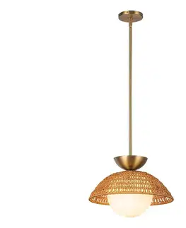 Svietidlá Elstead Alora Mood ALM-PERTH-P-GD - Závesné svietidlo PERTH na tyči 1xE27/60W/230V, priemer 37,5 cm, zlaté ALM-PERTH-P-GD